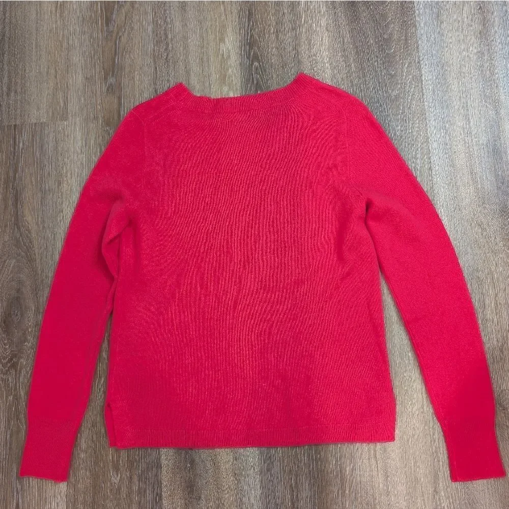 J.Crew Cashmere Slim-Fit Crewneck Neon Pink Sweater Sz S